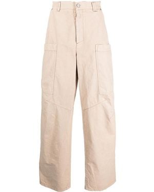 Palm Angels Wide-Leg Cotton Cargo Trousers - Natural