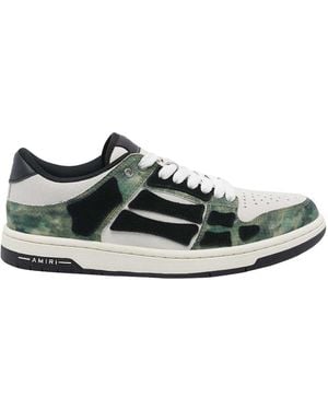 Amiri Camouflage Skel Top Low Trainers - Green