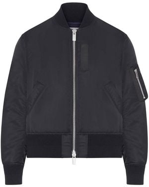 Sacai Nylon Bomber Jacket With Zip - Blue