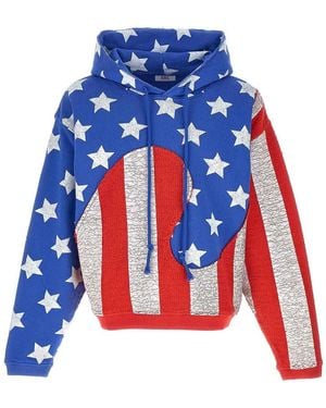 ERL Print Patchwork Hoodie - Blue