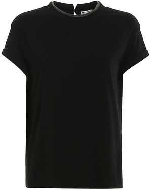 Brunello Cucinelli Embellished Crewneck T-Shirt - Black