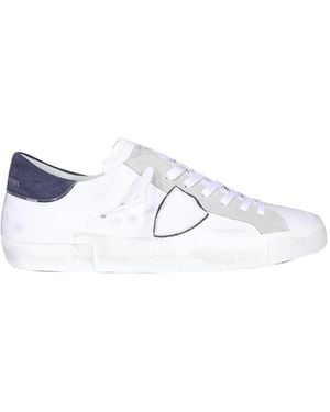 Philippe Model Branded Leather Trainers - White