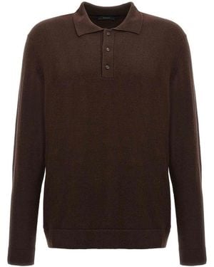 Zanone Cashmere Wool Polo Shirt - Brown