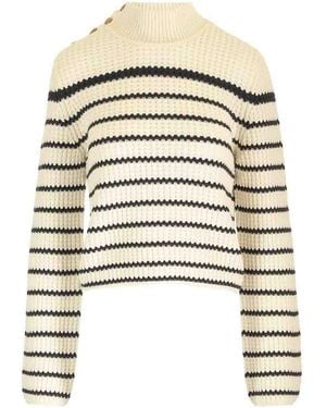 forte_forte Striped Jumper - White