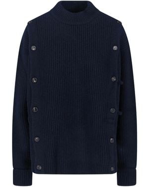 Setchu Maglione Misto Lana E Cashmere - Blu