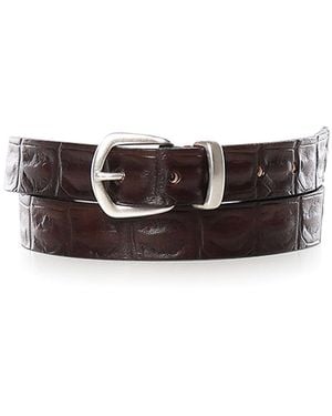 Eleventy Leather Belt - White