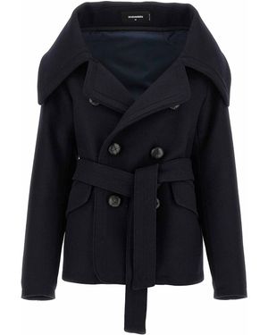 DSquared² Peacoat Robe Coat - Blue