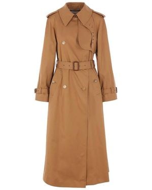 Chloé Cotton Gabardine Belted Long Trench Coat - Brown