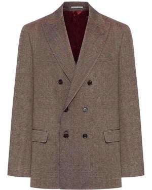 Brunello Cucinelli Double-Breasted Tailored Jacket - Brown