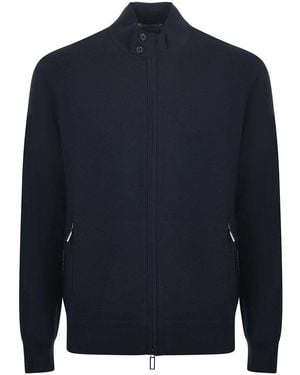 Paolo Pecora Wool And Cotton Blend Cardigan - Blue