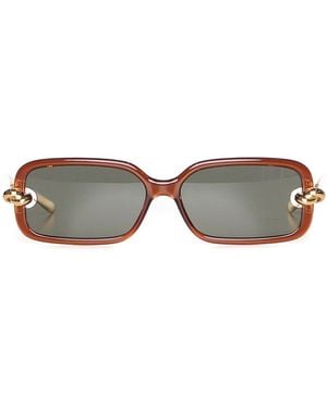 Bottega Veneta Knot Rectangular Sunglasses - Grey