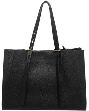 MINOBOSSI Leather Paula Tote Bag - Black