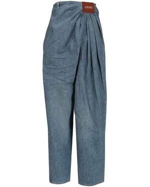 Loewe Draped Denim Jeans - Blue