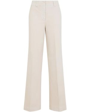 Peserico Wide Leg Cotton Trousers - White