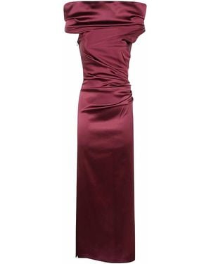Max Mara Opaco Boat Neck Long Dress - Red