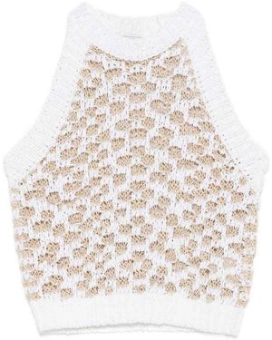 Peserico Open-Knit Sleeveless Knitted Top - White
