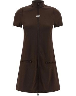 Courreges Interlock Tracksuit Mini Dress - Brown