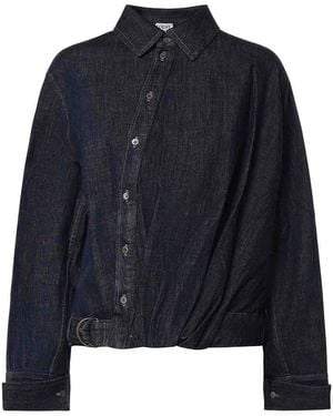 Loewe Draped Denim Shirt - Blue