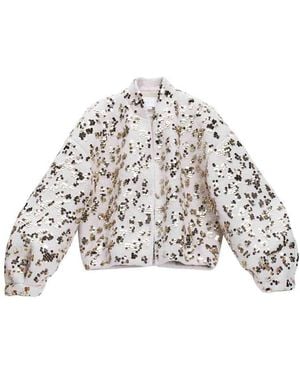 Genny Bomber Paillettes - White