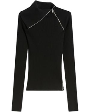 Sportmax Zip-Up Turtleneck Jumper - Black