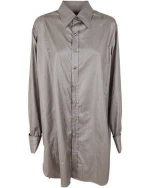 Maison Margiela Long Shirt With Classic Collar - Gray