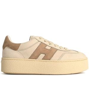 Hogan Cool' Leather Trainers - Natural