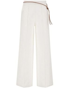 Herno Roma Stitch Cotton Blend Jersey Pants - White