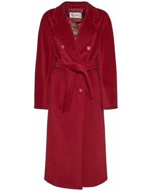 Max Mara Double-Breasted Coat - Red