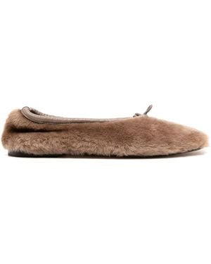 Hereu Puntera Shearling Ballets - Brown