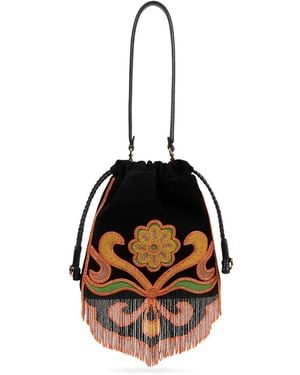Etro Kalispera Small Suede Bag - Black