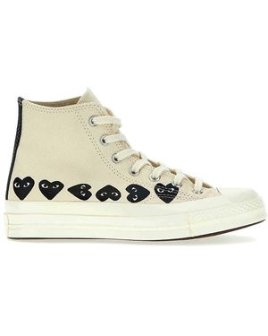 COMME DES GARÇONS PLAY High-Top Canvas Trainers - Natural