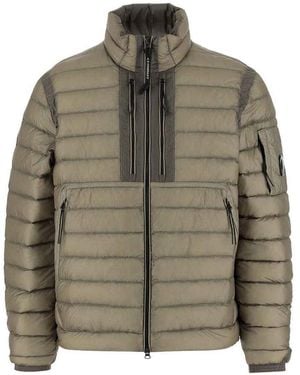 C.P. Company High Collar Dd-Shell Bomber Jacket - Green