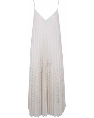Aviu Laser Plisse Midi Dress - White