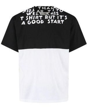MM6 by Maison Margiela Bold Graphic Print T-Shirt With Relaxed Fit - Black