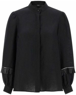 Kiton Fringed Shirt - Black