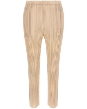 Pleats Please Issey Miyake 'Monthly Colors: July' Trousers - Natural