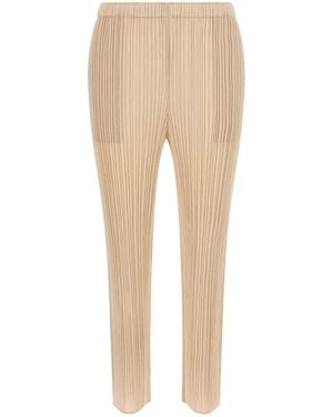 Pleats Please Issey Miyake 'Monthly Colors: July' Trousers - Natural