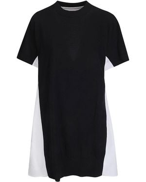 Sacai Poplin X Cotton Knit Dress - Black