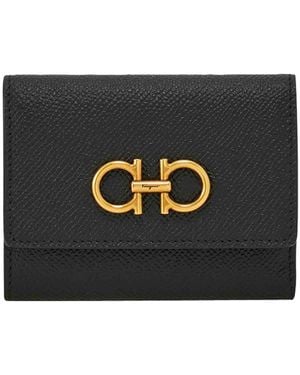 Ferragamo Gancini Trifold Wallet - Black