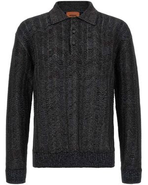Missoni Cardigan Lavorato A Maglia - Nero