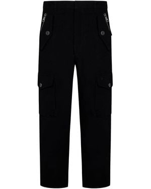 Balmain Cargo Pants With Logo Plate - Black