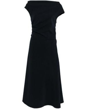 P.A.R.O.S.H. Boat-Neck Draped Midi Dress - Black