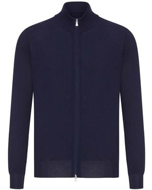 Nome Cotton Jacket With Zip - Blue