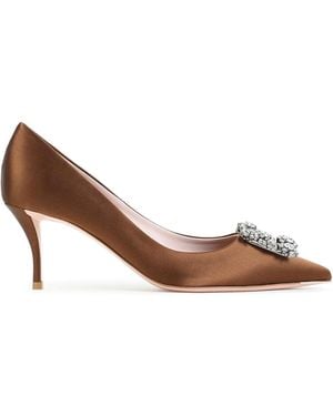 Roger Vivier Flower Strass 65 Pumps - Brown