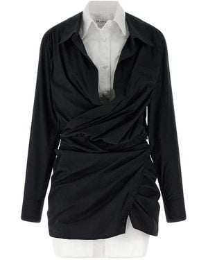 The Attico Double Layer Shirt Dress - Black