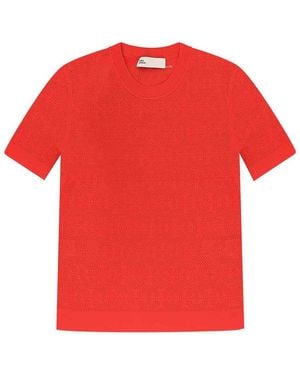 Tory Burch T-Monogram Viscose Blend Top - Red