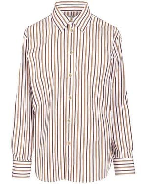 Bottega Veneta Striped Cotton Poplin Shirt - White