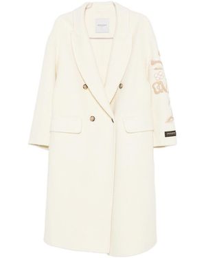 ERMANNO FIRENZE Wool Double-Breasted Coat - White