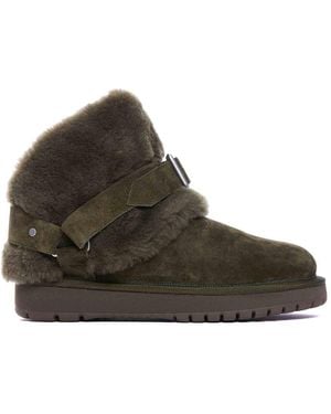 Burberry Suede And Shearling Chubby Booties - Brown