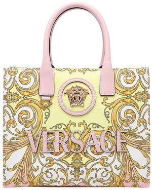 Versace Small La Medusa Printed Shopping Bag - Metallic